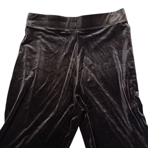 Susan Graver Large Petite Pull On Stretch Velvet Wide Waistband Pant Brown A4551 - Picture 5 of 7